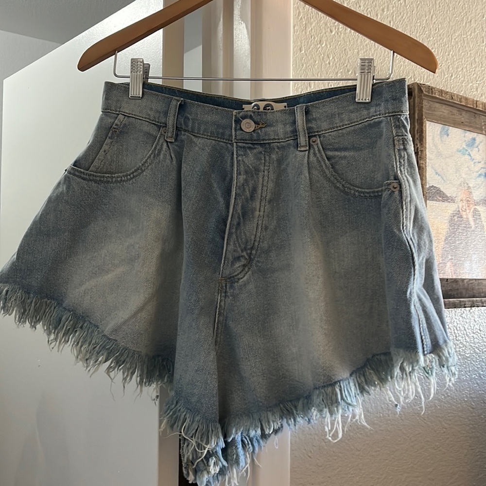 Free People Blue Jean Shorts